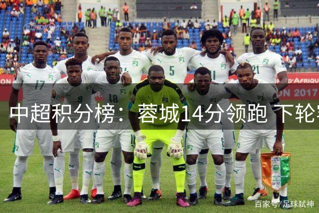 中超积分榜：蓉城14分领跑 下轮客场取胜将提前夺冠
